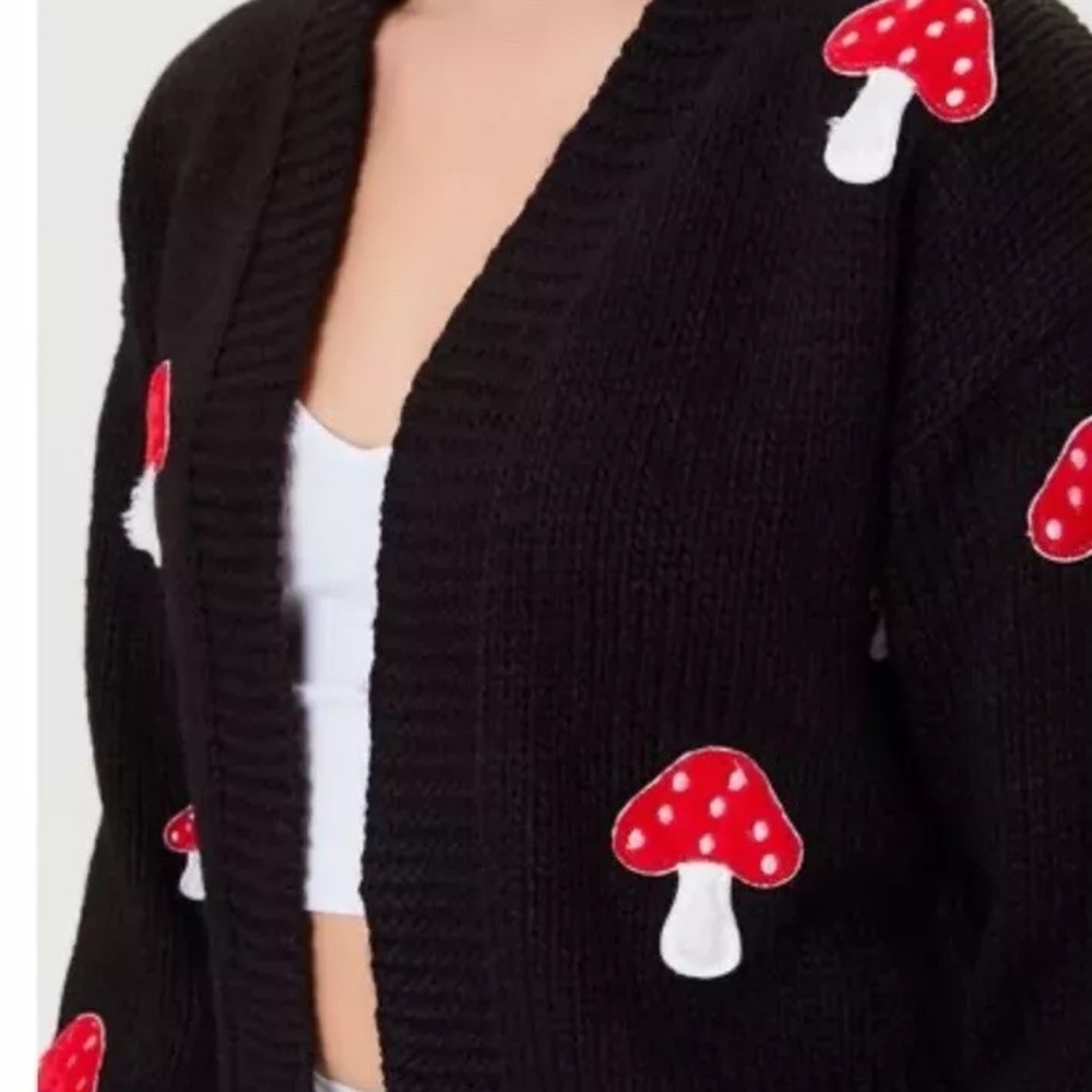 Forever 21 Mushroom Cardigan Sweater Size Small